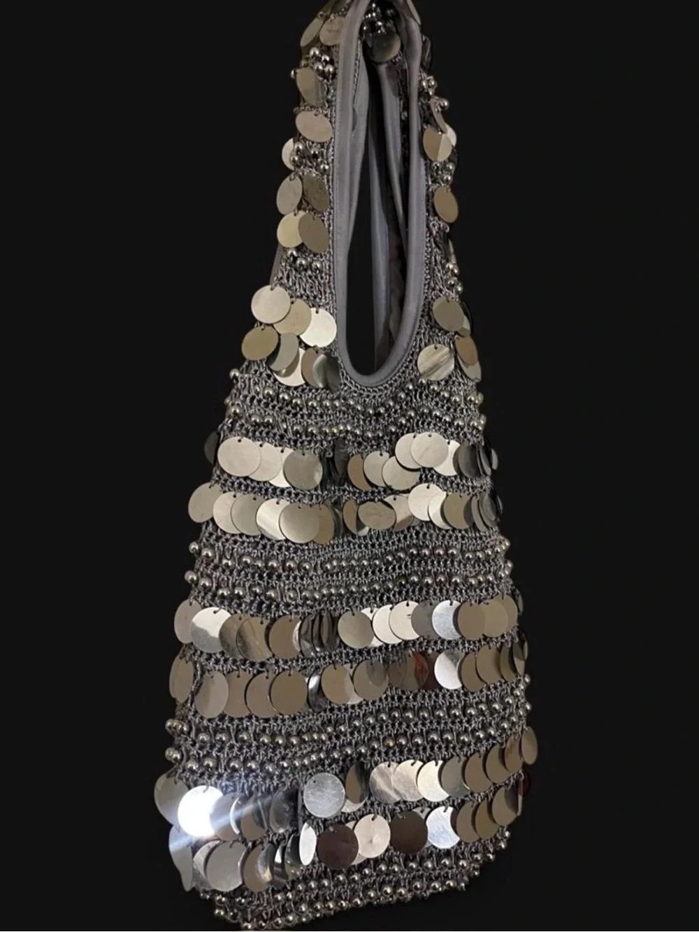 Limited Too Silver Sequin Purse Y2K Coin Embellished Party Bag